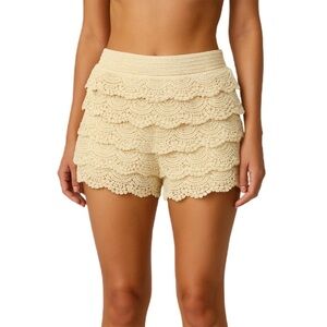Blue Island Cream Lace Layered Short XL NWT